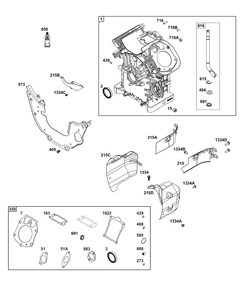 Cylinder Group Diagram and Parts List for 54E177-0109-J1 400000 - 699999 Briggs and Stratton Engine